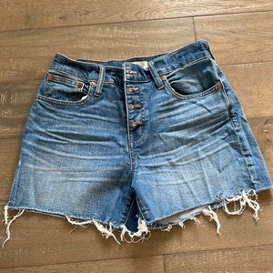 Madewell high rise button up Jean short